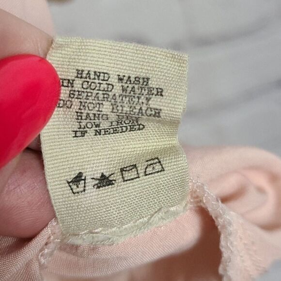 Gimmicks BKE Lace Up Cold Shoulder Embroidered Top Blush Pink Soft Bell Sleeves - Picture 12 of 12